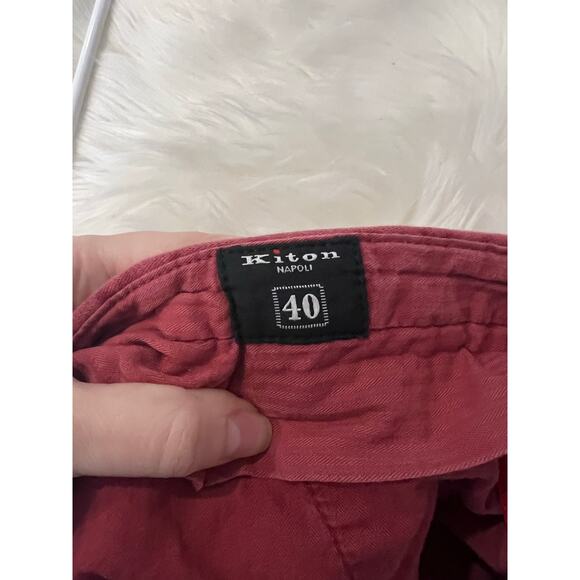 Kiton Napoli Made in Italy Straight Leg Jeans Zipper Fly Red Men's US 36x30 - Picture 8 of 8